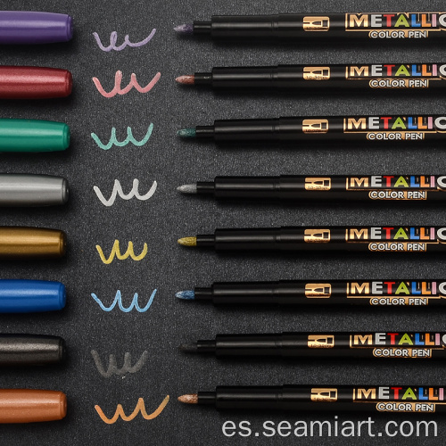 Pensas de color del marcador de tinta dorada Conjunto de líneas dobles